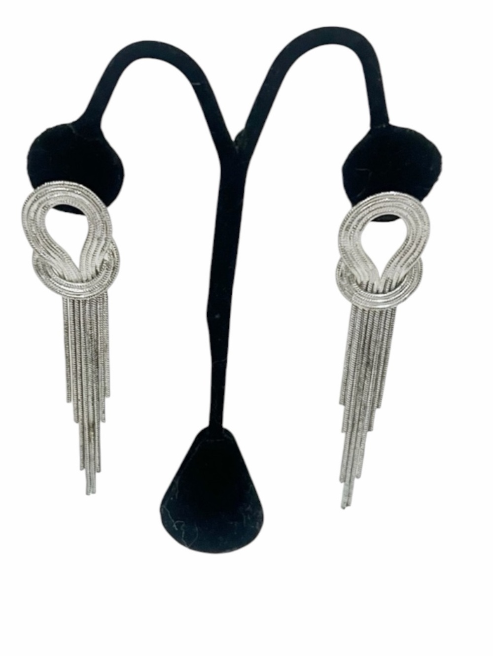 Infinity Silver Tone Chandelier Dangle Drop Earrings
